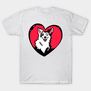 Heart wink dog car sticker plus T-Shirt